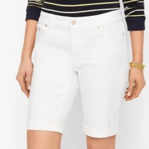 Talbots Girlfriend Denim Shorts in White Size 10